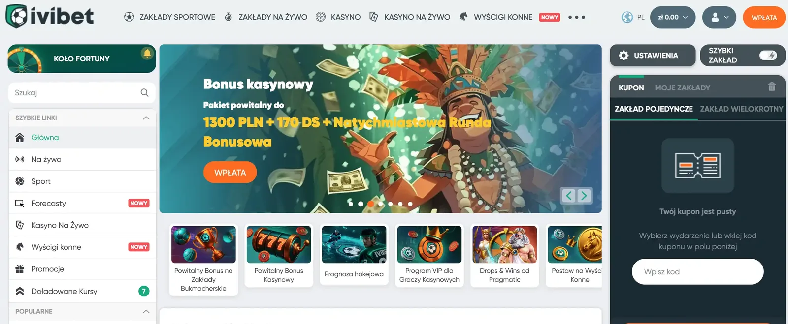 IviBet Casino website preview